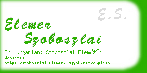 elemer szoboszlai business card